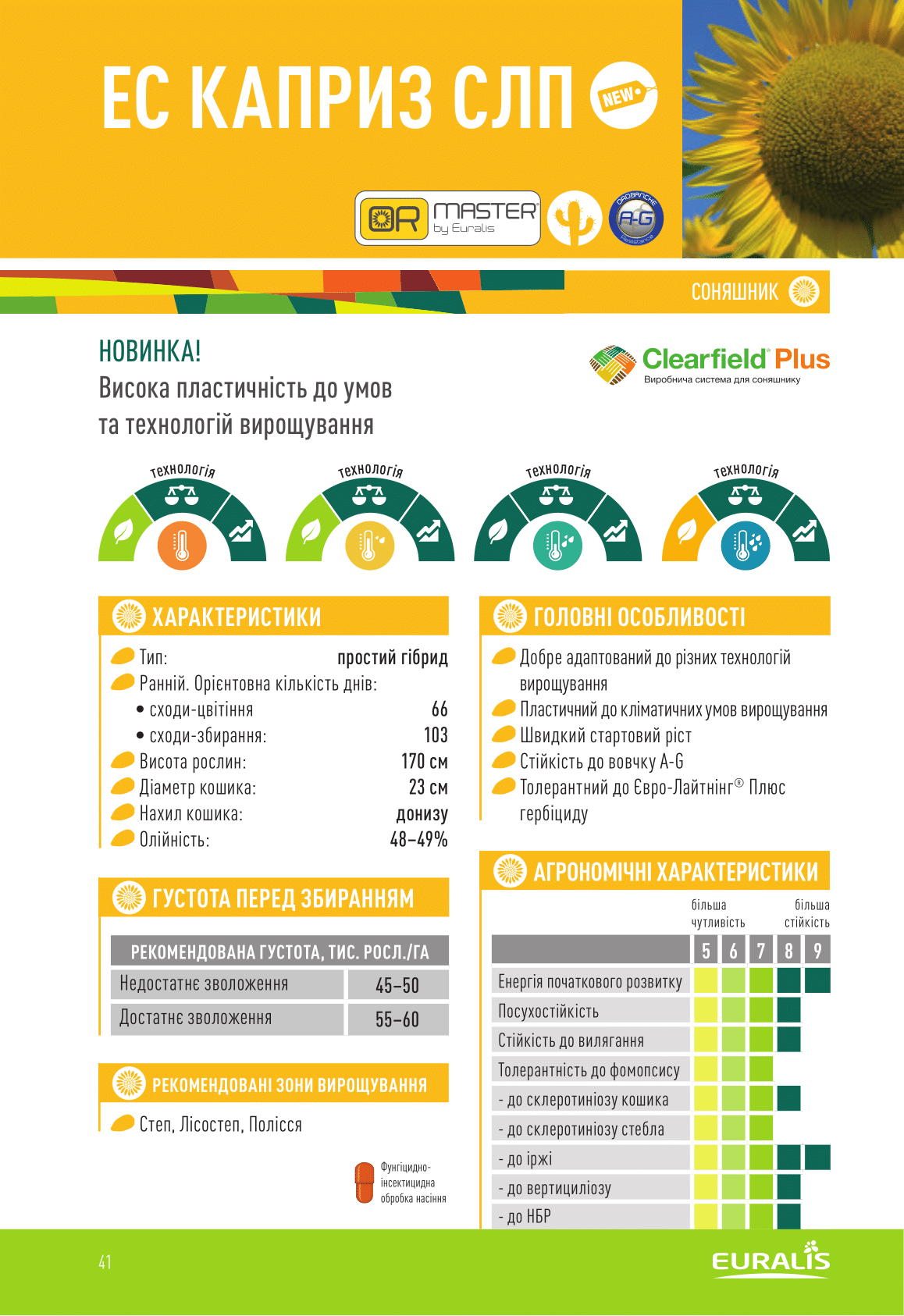 Купити Насіння соняшнику ЄС КАПРИЗ СЛП Euralis
