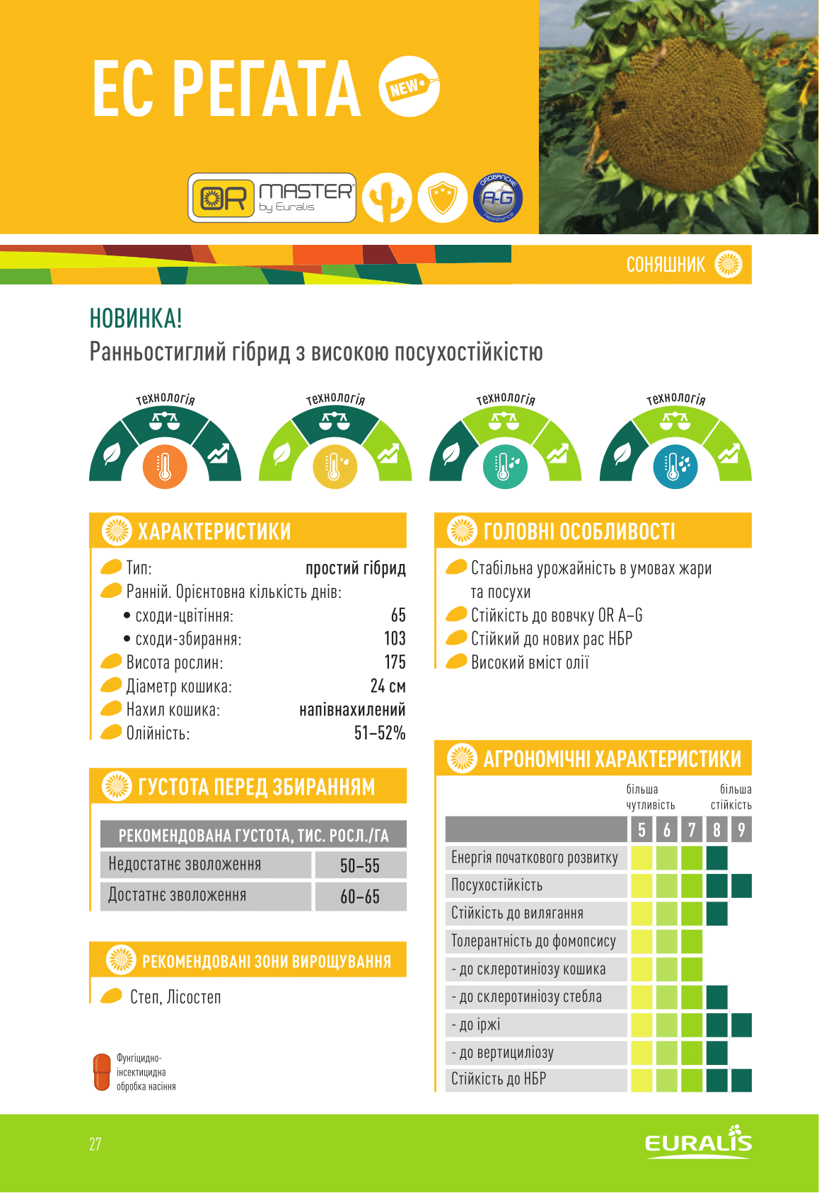 Купити Насіння соняшнику ЄС РЕГАТА